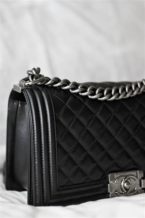 chanel le boy black and white|Chanel boys bag review.